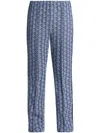 Lacoste Monogram-pattern Track Pants In Blue