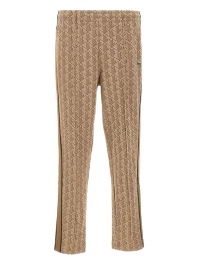 Lacoste Monogram Trousers In Brown