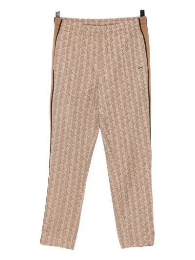 Lacoste Monogram Trousers In Brown