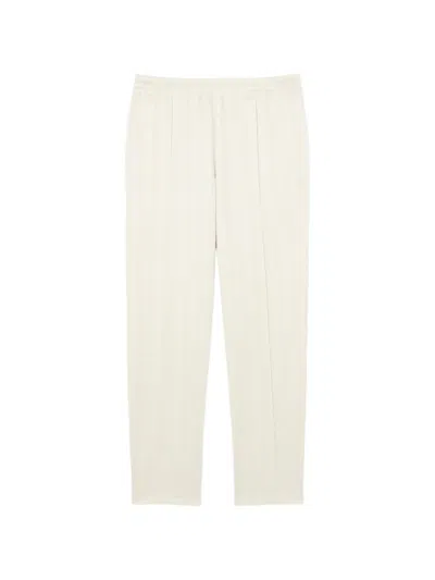 Lacoste Monogram-jacquard Pleated Track Pants In Gray