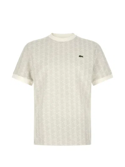 Lacoste Monogram Jacquard Knitted Top In Neutral