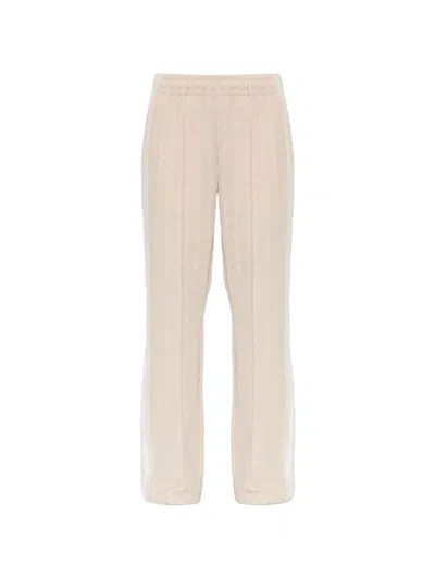Lacoste Monogram-pattern Flared Track Pants In Neutral