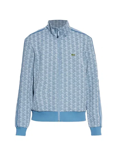 Lacoste Monogram-patterned Sweatshirt In Blue