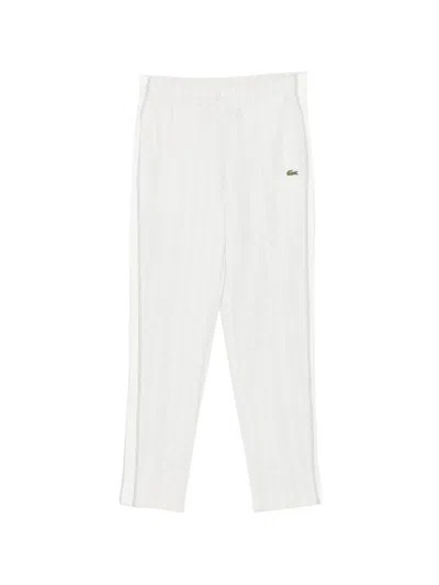 Lacoste Monogram-print Track Pants In White