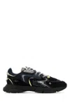 Lacoste Leather And Mesh Neo Sneakers With Contrast Accents In Black