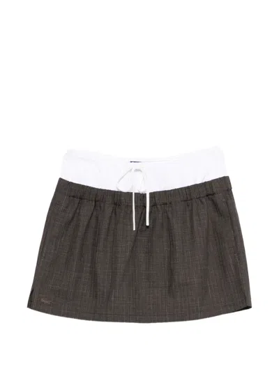 Lacoste Nakamura Check Mini Skirt In Brown