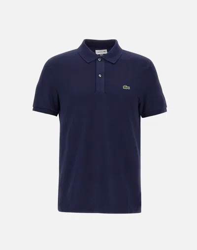 Lacoste Navy Blue Cotton Polo Shirt