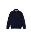 Lacoste Mens Core Essentials Quarter Zip Sweatshirt In Navy In Black