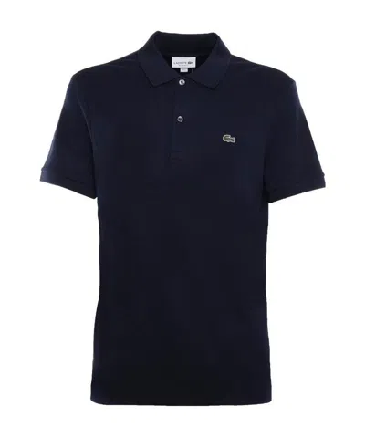 Lacoste Stretch Pique Short-sleeve Slim Fit Polo Shirt In Black