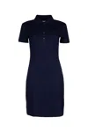 LACOSTE NAVY BLUE STRETCH PIQUET POLO DRESS