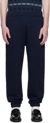 Lacoste Crocodile Logo-patch Fleece Track Pants In Blue