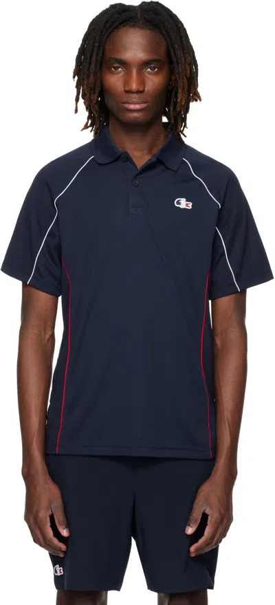 Lacoste Navy French Tennis Team Polo In Blue