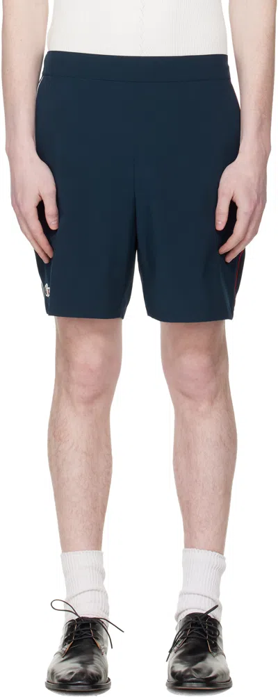 Lacoste Navy French Tennis Team Shorts In Blue