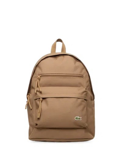 Lacoste Neocroc Logo-patch Zip-around Backpack In Neutral