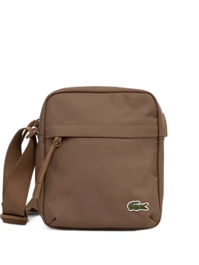 Lacoste Neocroc Logo-patch Zip-fastening Belt Bag In Braun