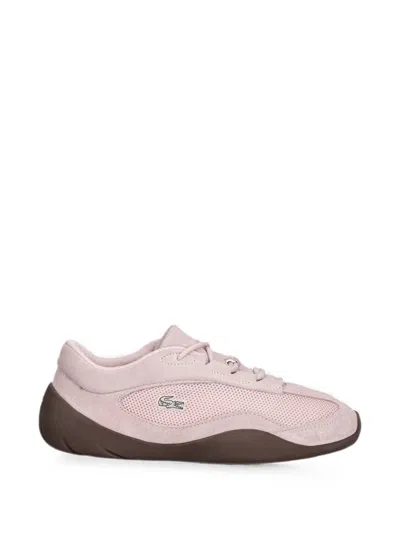 Lacoste Net Low Suede Sneakers In Pink