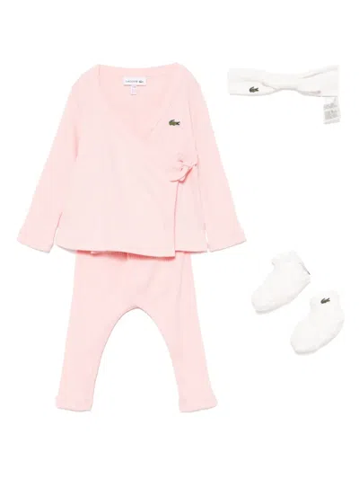 Lacoste Babies' Newborn Gift Set In Pink