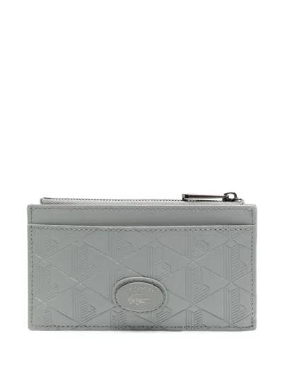 Lacoste Nomogramme Zipped Cardholder In Grey