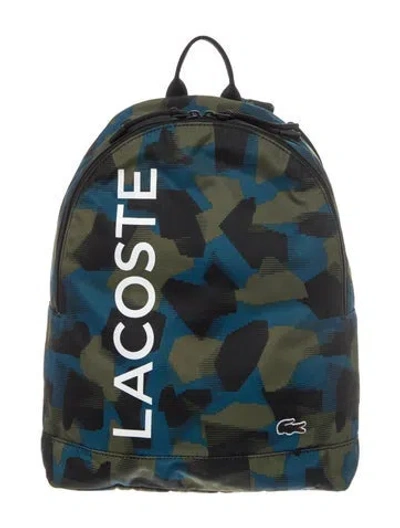 Pre-owned Lacoste Nylon Backpack In Blue