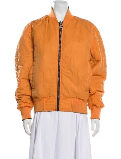 Pre-owned Lacoste Nylon Bomber Jacket In Orange