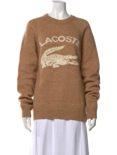 Pre-owned Lacoste Nylon Graphic Print Sweater In Neutrals