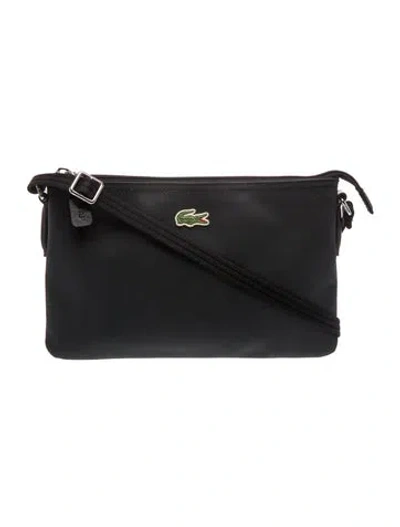 Pre-owned Lacoste Nylon Messenger Bag In Black