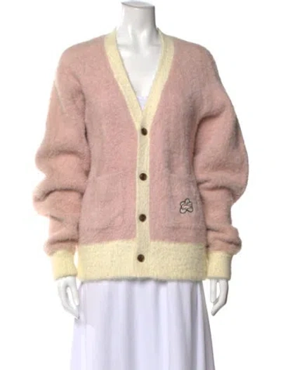 Pre-owned Lacoste Nylon V-neck Sweater In Pink