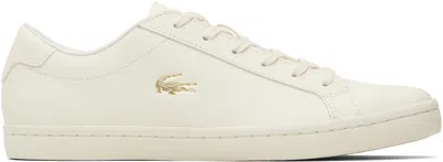 Lacoste Off-white Straightset 2.0 Sneakers In Neutral