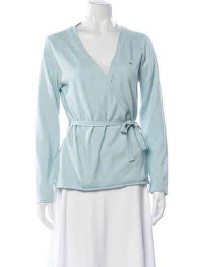 Pre-owned Lacoste Open Front Sweater In Green