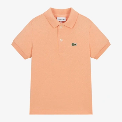 Lacoste Orange Cotton Crocodile Polo Shirt