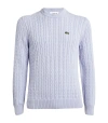 LACOSTE ORGANIC COTTON-BLEND CABLE-KNIT SWEATER