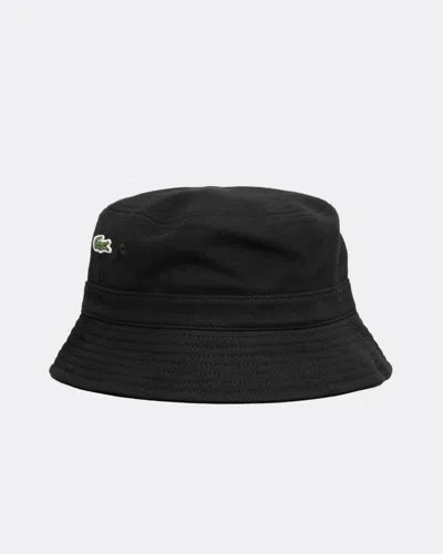 Lacoste Organic Cotton Bucket Hat In Black