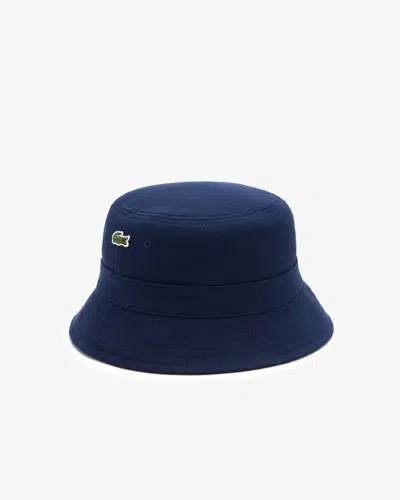 Lacoste Organic Cotton Bucket Hat In Blue
