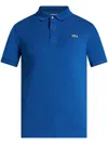 Lacoste Logo-patch Cotton Polo Shirt In Blue