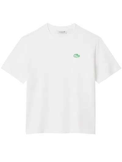 Lacoste Short Sleeve Crew Neck Tops In White