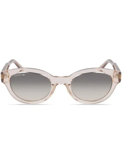 Lacoste Oval-frame Sunglasses In Neutral