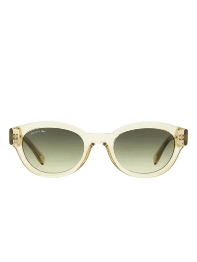 Lacoste Oval Frame Sunglasses In Neutral
