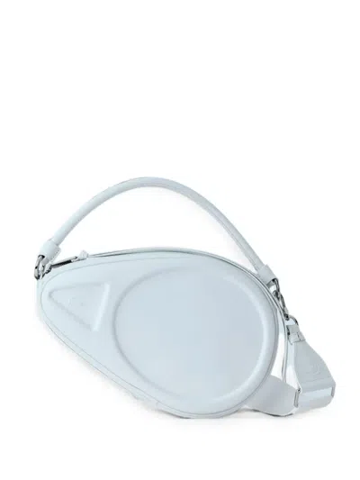 Lacoste Oval Structured Messenger Bag In Blue