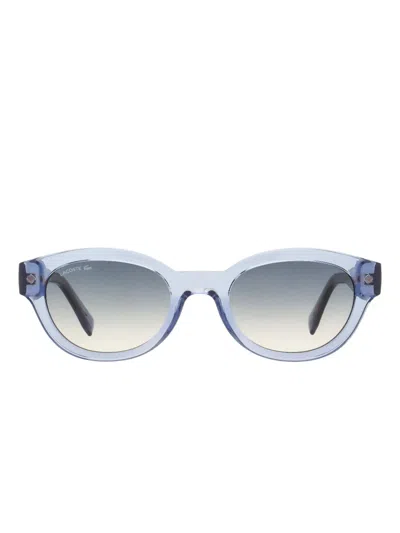 Lacoste Oval Wire-core Sunglasses In Blue