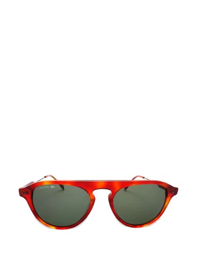 Lacoste Oval-frame Sunglasses In Red