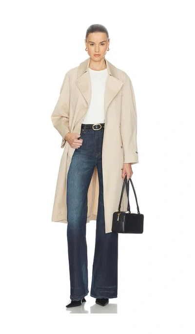 Lacoste Oversize Fit Trench In Neutral