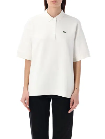 Lacoste Oversize Piqué Polo Shirt In White