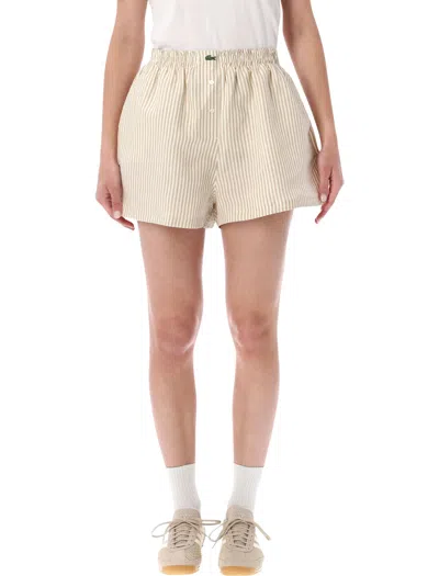 Lacoste Oversized Comfort Shorts For Women In Sand