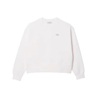Lacoste Chic Oversized Sweatshirt In White