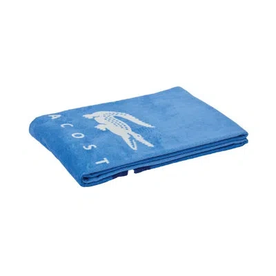 Lacoste Oversized Cotton Velour Beach Towel 36x72 – Quick-dry Absorbent Reversible Terry Loop Back, Soft Lux In Oki Bright