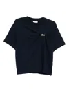 Lacoste Oversized Draped T-shirt In Blue