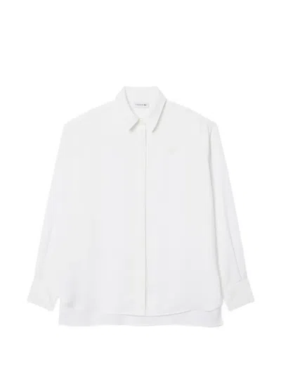 Lacoste Oversized Flowy Shirt With Print In White