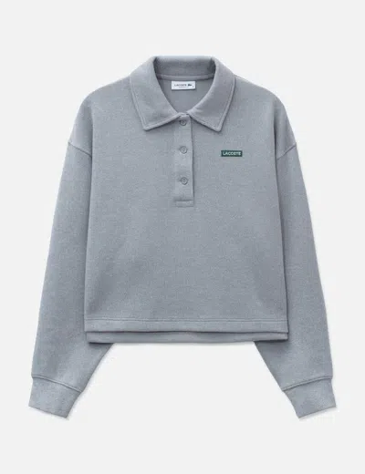 Lacoste Oversized Ribbed Polo Collar Sweatshirt In Multi