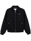 Lacoste Logo-patch Cropped Jacket In Blue