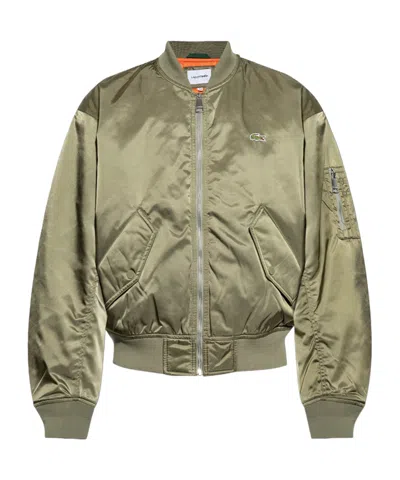 Lacoste Padded Bomber Jacket In Nude